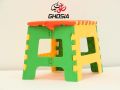 Multi-Purpose Folding Stool With Ultra Strong Durability Foldable Bright Colorful Step Stool Lightweight Stool ( Medium Size ). 