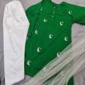 " Independence Day Cotton Kurta Pajama for girls & boys and |14th August Special Green & White Outfits | Celebrate Pakistan's Azadi with Stylish Shalwar Kameez for Newborn to 10 Years | Customizable Patriotic Fashion for Boys and girls| Jashn-e-Azadi Wear. 