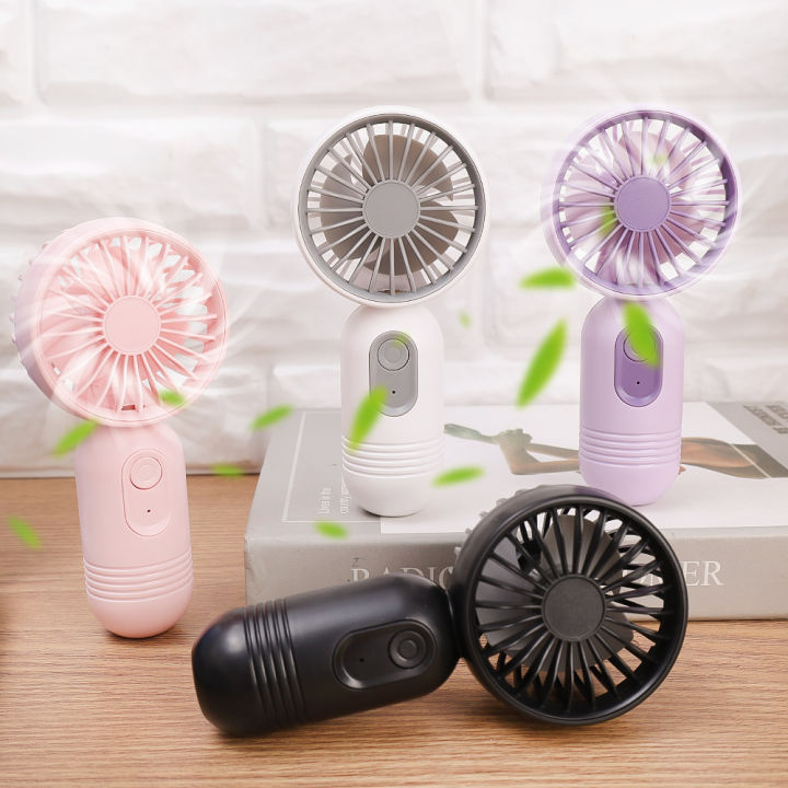 USB Mini Fan Three Speed Regulation Portable Fans Low-Noise Silent Strong Wind Power Battery Power Supply 1Set