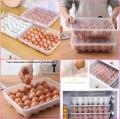 Egg Rack Egg Dispenser 24 Egg Holder with Lid and Lock for Refrigerator. 