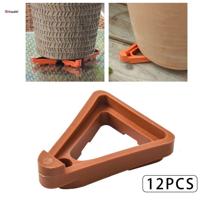 12x Plant Pots Toes Flower Pot Riser, Triangle DIY Combination Supports ...
