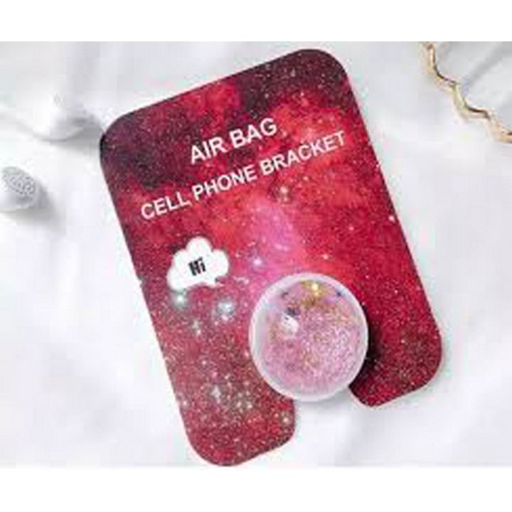Water Glitter Pop Socket Phone Grip and Stand with Reusable Adhesive for Mobile and Tablet