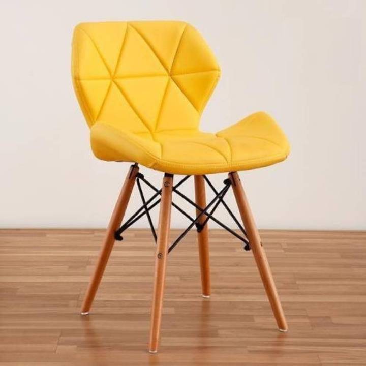 Finch Fox Eames Replica Faux Leather Dining Chair/Cafe Chair/Side Chair/Accent Chair (Off-White) ColorImported and new Butterfly Chair Leg,