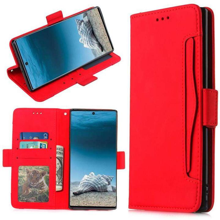 For Samsung Galaxy Note 10 plus 5G Wallet Case Magnetic Book Flip Cover with Removable Credit Card Holder
