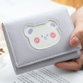 Cute Small Bear Patternwallets Lightweight Soft Small Womenwallets Three-Fold Pu Leather Soft Pu Leather for Daily Use Shopping Traveling Gift For Women Fashion Accessory. 