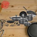 SONEX Non Stick Cookware set Gift pack -Mega Super Gift PackWith Glass Lid 18 Pcs Shadi Set - Fry Pan- Cooking Wok - Sauce Pan - Cooking Handi x3 - Tawa & Spoons. 