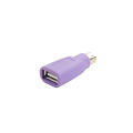 Purple PS2 Revolution USB Female Conversion Plug ps2 Male round Head Mouse Keyboard Port Converter Adapter. 