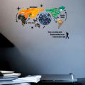 Gift Mall Large 127cm Wooden World Map Wall Clock with Vibrant Colors and Marble Texture for Home and Office Decor. 