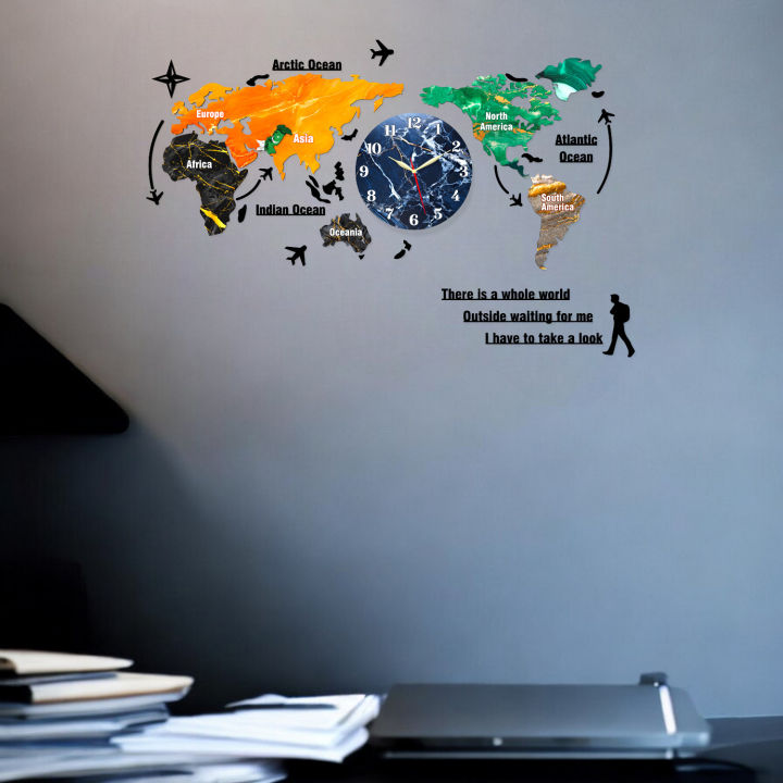 Gift%20Mall%20Large%20127cm%20Wooden%20World%20Map%20Wall%20Clock%20with%20Vibrant%20Colors%20and%20Marble%20Texture%20for%20Home%20and%20Office%20Decor%20-%20Image%203