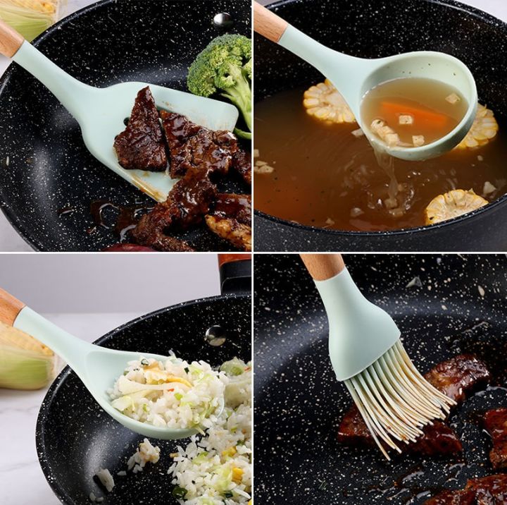 12%20Pcs%20Silicone%20Cooking%20Utensils%20Kitchen%20Utensil%20Set%20-%20Heat%20Resistant%20Non-Toxic%20BPA%20Free%20Spatula%20Set%20with%20Turner%20Tongs,Spoon,Brush,Whisk-Wooden%20Handles%20Kitchen%20Gadgets%20Tools%20Set%20for%20Nonstick%20Cookware%20Spoon%20Set%20Silicon%20-%20Image%207