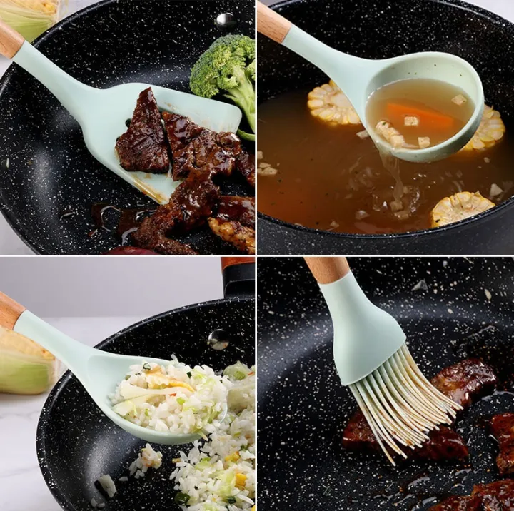 12%20Pcs%20Silicone%20Cooking%20Utensils%20Kitchen%20Utensil%20Set%20-%20Heat%20Resistant%20Non-Toxic%20BPA%20Free%20Spatula%20Set%20with%20Turner%20Tongs,Spoon,Brush,Whisk-Wooden%20Handles%20Kitchen%20Gadgets%20Tools%20Set%20for%20Nonstick%20Cookware%20Spoon%20Set%20Silicon%20-%20Image%207