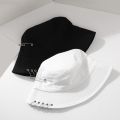 【HOT】 Fashion Brooch Hoop Women Bucket Hat Punk Hip Hop Black White Men Fisherman Cap Summer Casual Streetwear Panama Caps For Girls. 