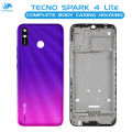 Tecno Spark 4 Lite Housing Middle Frame With Side Button and Camera Lens Complete Body Casing Replacement For Spark 4 Lite - Purple. 
