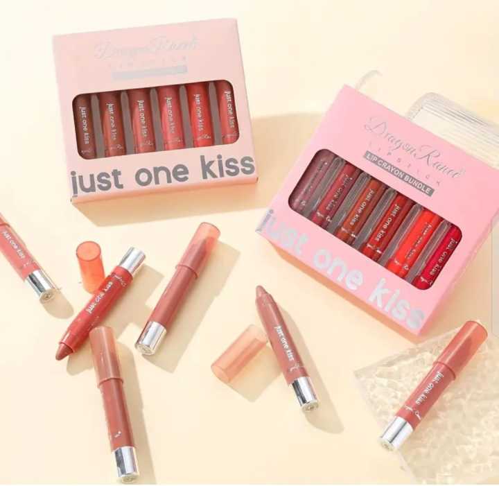 Dragon Ranee  6pcs Just One Kiss Lip Crayons Matte Lipstick Set