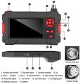 Digital Endoscope Camera P30 Waterproof Industrial Dual Lens Borescope Camera with LCD Display and 9 Lights(5M). 