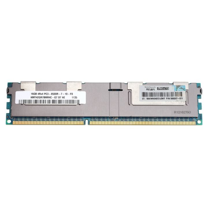 16GB PC3-8500R DDR3 1066Mhz CL7 240Pin ECC REG Memory RAM 1.5V 4RX4 RDIMM RAM for Server Workstation