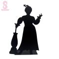 Witch Outdoor Decor Spooky Halloween Metal Witch Silhouette Decoration Perfect for Indoor Outdoor Use Black Iron Table Sign for Home Office Garden Unique Desktop Ornament for Halloween Festivities. 