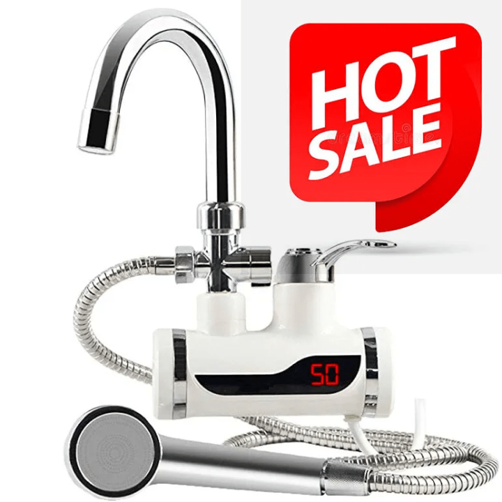 Hot Water Tap Instant Heating Electric Water Heater Faucet, instant electric water heater tap, instant electric geyser, Electric Water Tap, Water Heater, Digital Display with Shower Head for kitchen and bathroom, Water Geezer
