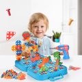 Children's educational DIY Creative Screw Building Blocks set Toys 232Pcs Creative Puzzle Box STEM Toys Nut Shape Match Puzzle Toys Nut and Screw Combination Set Disassembly and Assembly Toy. 