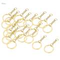 2X 20x Split Key Chain Rings with Chain and Jump Rings Bulk for Crafts Golden. 