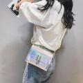 Women Laser Holographic Shoulder Bag Messenger PVC Chain Crossbody Handbags. 