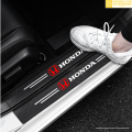HONDA LOGO CARBON FIBER SILL PROTECTOR 4 Pcs -SCUFF PLATE CARBON FIBRE, PROTECT DOOR ANTI SCRATCH FOR CARS (HONDA). 