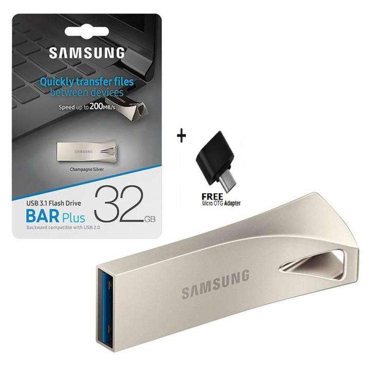 32Gb SAMSUNG Usb Flash Drive Stain Steel Pen Drive USB Good Quality  + OTG Converte