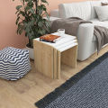 Space-Saving Modern Nesting Tables Set - Square Engineered Wood Tables with Moisture-Resistant Wenge Finish, Durable Compressed Wood, Easy Assembly, Stylish Home Decor Accent. 