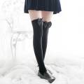Velvet Lady Spring And Autumn White Stockings Bow Knee Socks Stocking. 