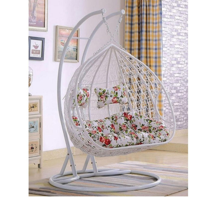 Shizi Double Seater Swing Chair Jhoola with Stand, Cushion Set - Hanging Jhola Swing chair for two persons