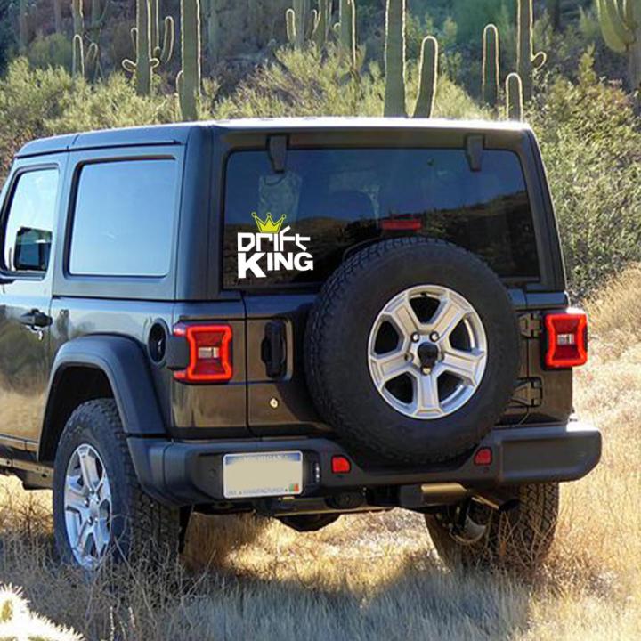 Drift king sticker/decals for car back screen (White and Yellow color) 6x8inch size