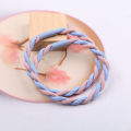 South Korea's hot selling pure hand-woven women's hair rope two-color rubber band two-strand thick high elastic hair ring children's hair accessories. 