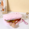 Cross border fashion plush makeup bag portable cute korean style travel toiletry bag hand-held cosmetics storage bag wholesale. 