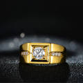 Gentleman Temperament Plated 24K Gold/Silver Ring For Men Wedding Rings Gold. 
