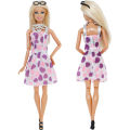 20 Set Fashion Girl Doll Toy Dresses Outfit Clothes Costume Doll Accessories Compatible For Barbie Dolls（10x dresses+6x necklaces+4x glasses）. 