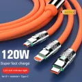 3 in 1 120W 6A Ultra Fast Charger | C Type | Micro USB | lightning | Liquid Silicone Quick Charging Fast Charging Cable with Led Light |. 