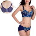 Women Seamless Side Support Plunge Bra Underwired Push Up Bra Embroidered. 