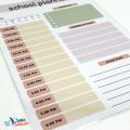 School Planner A4 Size Laminate with board marker Organize Class Schedule. 
