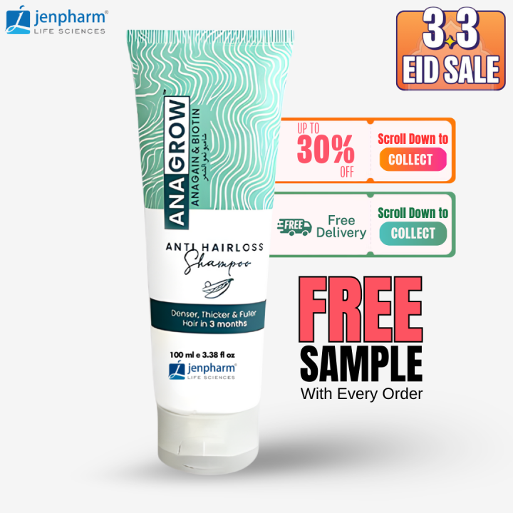 Jenpharm - Anagrow Anti Hair Loss Shampoo 100ml | Restores Hair | Anti Hair fall