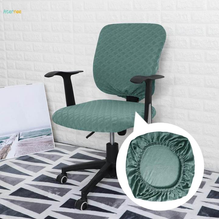 Elastic%20Computer%20Chair%20Slipcovers%20,Stretchable%20Rotating%20Chair%20Seat%20Covers,%20Green%20-%20Image%202
