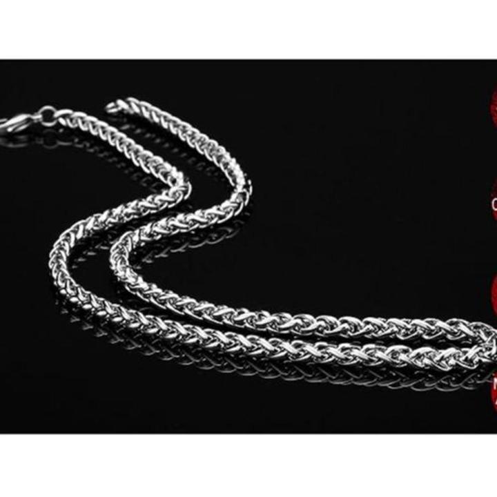 Elegant Statement Necklace Long Chain Platinum Necklace Silver