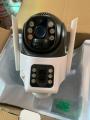 wifi  dula lense camer  Outdoor CCTV Camera 2  Lens2Screen 2K Resolution IP66 PTZ Function, 360° View, 2 Way Talk, Color Night Vision. 