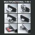 PULUZ- 7 in 1 OTG SD Card Reader USB Type-C Adapter TF SD SIM PIN Storage Box PF-50 Silver Gray/PF-50 Silver/PF-50 Black. 