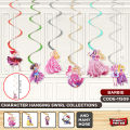 Barbie Character Hanging Swirl Collections Decorations, Cartoons Swirls Ceiling Streamers Party Decoration, Disney Princess Character Shape Swirls Decor, Celebrate Parties, Birthday, Festive Events. 