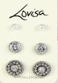 Lovisa Silver Plated Earrings With Stones And Pearl Fashion Jewelry Pack Of 3  For Girls, Women, Her High Quality. 