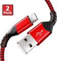 Type C Cable, Fundro USB C Fast Charger (2 Pack 3.3FT) Nylon Braided USB-C Charging Cord for Samsung Galaxy a40 a70 S10 S9 S8 plus Note 9 8, Huawei P30 P20 P10 Mate 20, Pixel,OnePlus 5 (Red). 