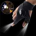 Lamgool LED Outdoor Half Finger Lighting Gloves Repair Sports Fishing Finger Light Luminous Gloves Work Gloves Illuminating Riding gloves. 