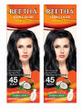 2 Packs of Reetha Hair Color 45 Black Small. 