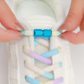 Solitary waves Colorful No tie Shoelaces Elastic laces Sneakers Rainbow Round Tennis Shoelace without ties Kids Adult Running Shoes Accessories. 