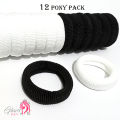12pcs Black & white Pony Band for Girls Hair Accessories Head wear. 